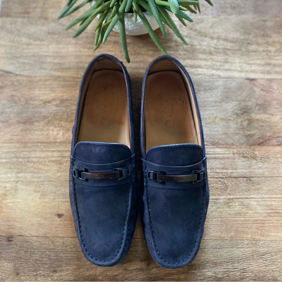 TOD’S Navy Suede Driver Loafers - Picture 3 of 16